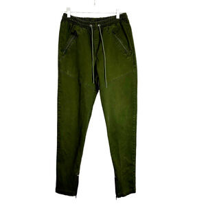 Killion Brand Twill Tracker Pants Olive Green‎ Medium Joggers Zippered Moto